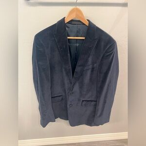 Kenneth Cole New York‎ Men's Black Vintage 90s Two Button Velvet Party Coat 42 R